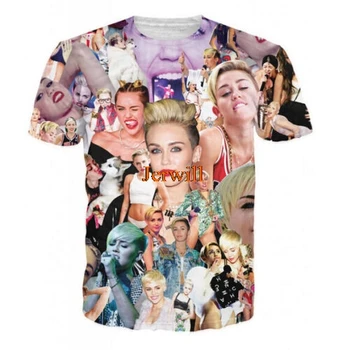 Cele mai noi Moda WomenMen Miley Cyrus Paparazzi de Imprimare 3D Casual T-shirt