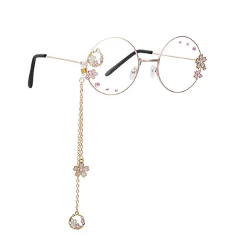 Sakura coroană de flori pandantiv pahare personalizate lucrate manual Lolita fata inima cu diamante sălbatice decorative ochelari