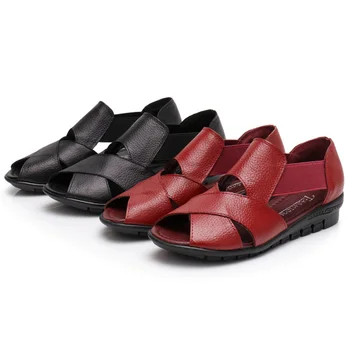 PEIPAH Vara Sandale Plate pentru Femei Casual Mama Pantofi Negru & Rad Aluneca Pe Vara pentru Femeie Pantofi Pene Sandale Pentru Femeie