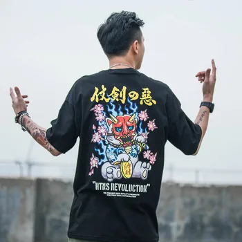 Japonez Harajuku Streetwear Stil Urban Cu Maneci Scurte T Shirt Hip Hop Casual Bumbac Junji Ito Oameni Cool Supradimensionat Anime Tricouri