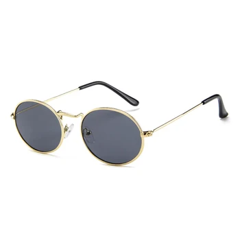 QETOU 2019 NOUA Moda ochelari de Soare Barbati de Brand Designer de Mic Cadru circular ochelari de Soare Femei de Epocă Ochelari de Soare Punk Cadru Metalic