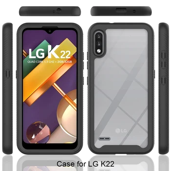 Hibrid Moale Bara de protectie Dual-Layer Caz Pentru LG K22 K22+ Cazuri Greu de Cristal Capacul din Spate Pentru LG K22 Plus Capac de Protecție