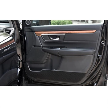 4buc Fibră de Carbon Autocolante de Interior de Mașină din Față și din Spate Uși de Protecție Autocolante Auto Usa Anti-kick Film Pad CRV Accesorii Auto