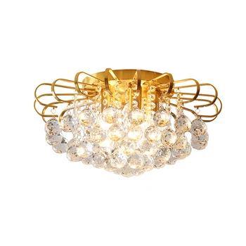 Modern de Aur Candelabru de Cristal lustru de cristal interior Lumini de Cupru Pandantive Living Lampa