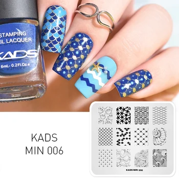 KADS Ocean Design decoratiuni de arta unghiilor stampila de Unghii Art Stamp Model Placa de Imagine DIY Decorare Manichiura unghii de imprimare