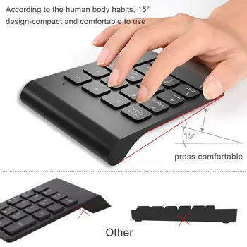 De mici dimensiuni de 2.4 GHz Wireless Tastatura Numerică tastatura Numerică 18 Taste Tastatură Digitală pentru Contabil Casier Laptop Notebook Tablete