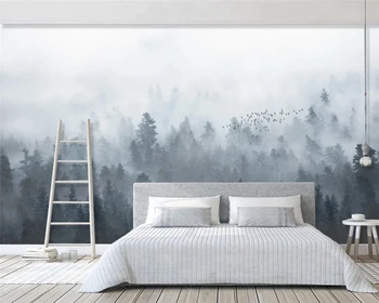 Beibehang tapet Personalizat frumos ceață pădure Nordic minimalist lupi fundal papel de parede gazete de perete decor acasă
