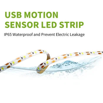 Senzorul de Mișcare PIR Auto on/off Lumina de Noapte USB LED Strip Waterproof, Dulap Scări Dulap de Bucătărie Flexibil Lampa Led Bandă