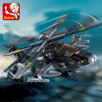 293Pcs Avion Neagra AH-64 de Utilitate Elicopter Militar ARMATA Blocuri Seturi de Copii Creator de Jucării Educative pentru Copii