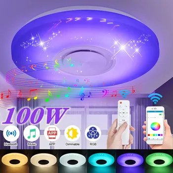 100W Moderne 3D LED Lumini Plafon Iluminat Acasă APP Bluetooth RGB Muzică Ușoară Dormitor Lămpi de Control de la Distanță Inteligent Lampă de Plafon