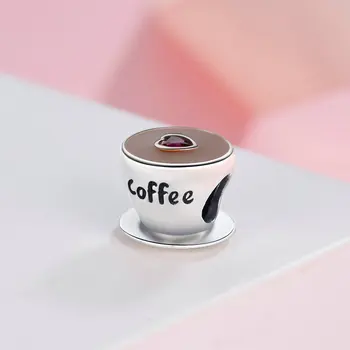 CODEDOG Ceașcă de Cafea Margele de Metal pentru Femeile Europene Bratara Argint 925 Email de Moda Farmece Bijuterii CMC1286
