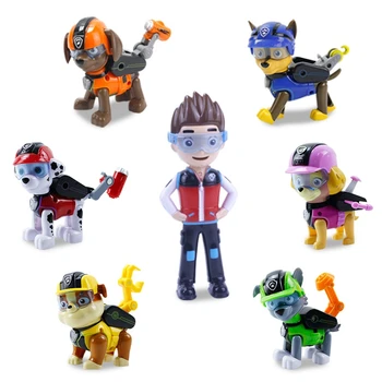 Original 7pcs/set Laba Dog Puppy de Patrulare Figura Anime Skate Canin de Acțiune Figura Model de Jucării Pentru Copii Cadouri