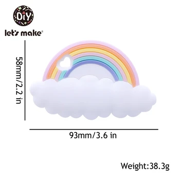 Hai să Facem 20pc Rainbow Silicon jucării Teether Desene animate Forma BPA Gratuit Tentă Rod Alimente Grad Silicon jucării Teether Copil Dentitie Jucarii de Brevet