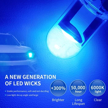 100/50/30buc T10 1 COB 194 W5W Bec LED Auto de Înmatriculare Lumina Acrilic Clearance Lumina Instrument Lampa de Styling Auto Alb Albastru
