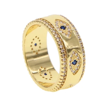 2019 Noua Moda deochi deget inel pentru femei de sex masculin de aur lustruit hip pop bărbați inel pave albastru cz nuntă frumoasă declarație de bijuterii