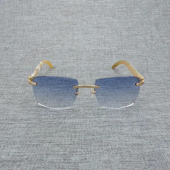 Lemn Natural ochelari de Soare Barbati Negru Buffalo Cornul fără ramă de Ochelari de vedere Femei Dotari Cadru Metalic Oculos Pătrat Gafas pentru Club