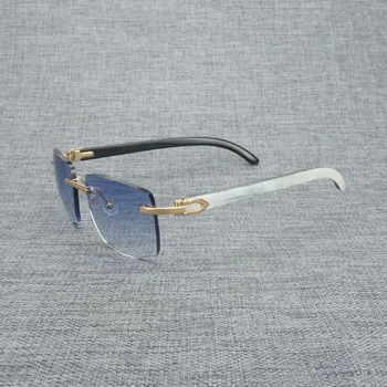 Lemn Natural ochelari de Soare Barbati Negru Buffalo Cornul fără ramă de Ochelari de vedere Femei Dotari Cadru Metalic Oculos Pătrat Gafas pentru Club