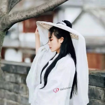 Xie Lian Cosplay Costum Tian Guan Ci Fu Cosplay Xielian Peruci Bambus Pălărie Prop Bărbați Femei Albe Han Fu Anime Tinuta