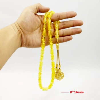 Aur rășină Tasbih Cu Lux de metal ciucuri Musulman Rozariului brățară 33 șirag de mărgele de Ramadan cadou pentru Eid sau Ziua de nastere prezent