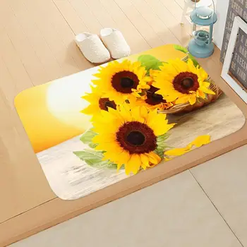 3D Imprimate de Floarea-soarelui Covor Coridor Usa Mat non-alunecare de Baie Covor Absorbant de Bucătărie Mat/Covor