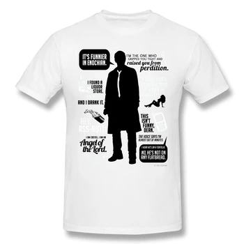 T-Shirt pentru Bărbați Castiel Citate Bumbac Supranaturale Tricou 6XL Amuzant Plus Dimensiune Haine