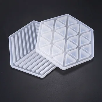 Hexagon Triunghi Interior Benzi Coaster Mucegai Silicon pentru Cristal Coaster Mucegai Decor Acasă Ambarcațiunile de Rășină de Artă