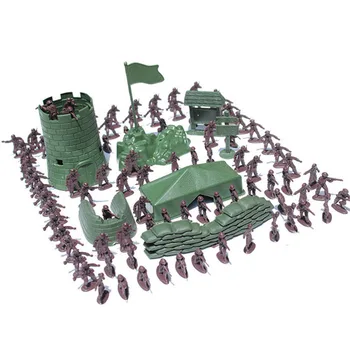 Noi 100buc/set Figurine de Plastic Militare Costum Soldat Model City Gate Turnul de saci de Nisip Militar Model Set Baieti Cadou Jucării de Acțiune