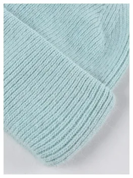 Simplu nou blana de Iepure Beanie Hat pentru Femei de Iarnă Chelioși Cald lână Capac Gorros Capac de sex Feminin
