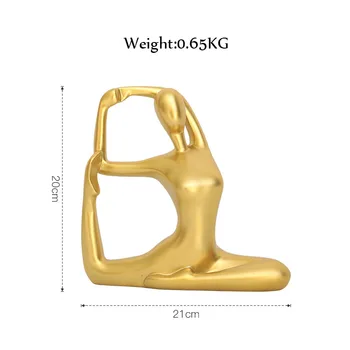 Nordic Modern Decor Acasă Statui De Moda Abstract Yoga Figura Sculptura De Aur Rășină Colecție De Artă Cadou Ornamente