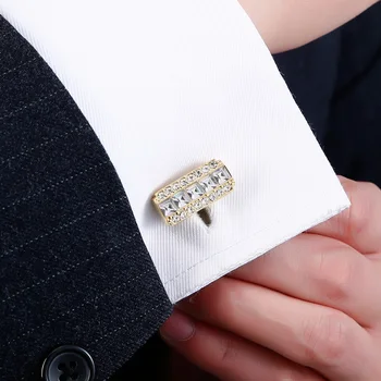 2019 New Sosire Aur Mens Butoni pentru Cadouri de Nunta de Cristal Camasa butoni Butoane de Înaltă Calitate de Afaceri Buton de Bijuterii
