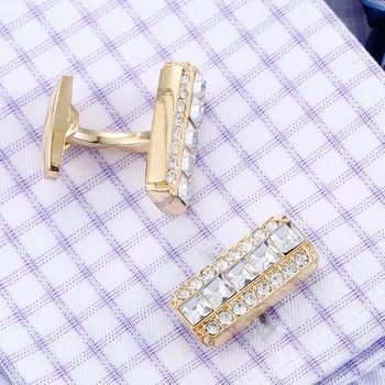 2019 New Sosire Aur Mens Butoni pentru Cadouri de Nunta de Cristal Camasa butoni Butoane de Înaltă Calitate de Afaceri Buton de Bijuterii