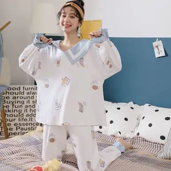 Pijama Seturi Pentru Femei De Vânzare Fierbinte Uri De Moda Chic De Toamna-Coreean Kawaii Elevele Pijamale 2 Piese La Modă Moale Populare Doamnelor Sleepwear