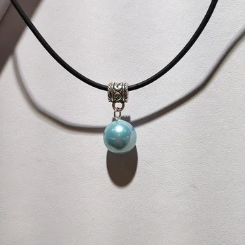 JYX 2020 NOU DESIGN Elegant Albastru 12mm Scoici Perla pandantiv perle coajă colier cadou pentru femei cravată