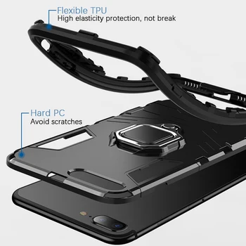 KEYSION Telefon Caz Pentru iPhone Xs Max Xr X 8 7 6S 6 Plus Deget Inel Titular Armura Bara de protecție Capacul din Spate Pentru iPhone Xs max Xr 5 SE