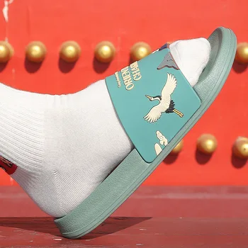 Vara Slide-uri de Femei Papuci de casă Stil Chinezesc Talpă Moale Plaja Diapozitive Diapozitiv acasă Sandale Femei Bărbați Cuplu de Fete Doamnelor Pantofi casual
