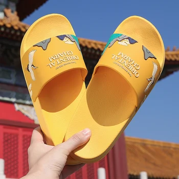 Vara Slide-uri de Femei Papuci de casă Stil Chinezesc Talpă Moale Plaja Diapozitive Diapozitiv acasă Sandale Femei Bărbați Cuplu de Fete Doamnelor Pantofi casual