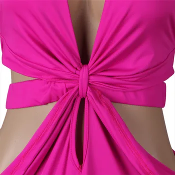 ANJAMANOR Căpăstru Sexy Adânc V Split Backless Lung Maxi Rochii pentru Femei Galben Casual de Vara Beach Rochie de Petrecere Clubwear D35-CI34