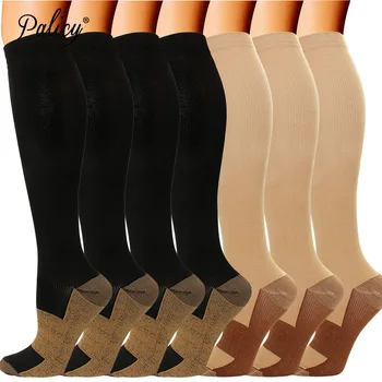 Ciorapi compresivi pentru Femei Coapsa Inalta Moale Genunchi Lungi Ciorapi pentru Unisex Nailon TStretch de Stocare de Relief Durere 3 Perechi