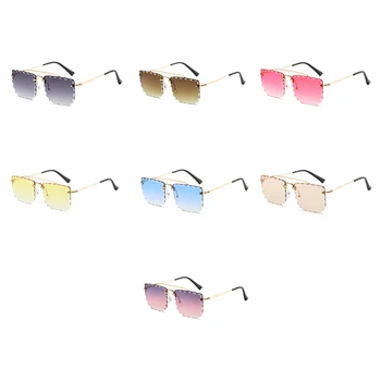 Peekaboo femei fără ramă de ochelari de soare piața de culoare clar doamnelor ochelari de soare semi ochelari cu ramă metalică 2020 stil de vara maro albastru
