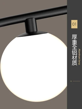 G9 Moderne LED Simplu Candelabru pentru Sala de Mese Pentru Bar cafenea Aur Negru Lampă de Pandantiv Minge de Sticlă Restaurant Lung Agățat Lumina