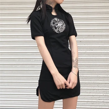 Broderie Cheongsam Chineză Rochie pentru Femei Casual Dragon Petrecere Qipao Gotic Streetwear Vestidos Asiatice Haine Fete Kawaii