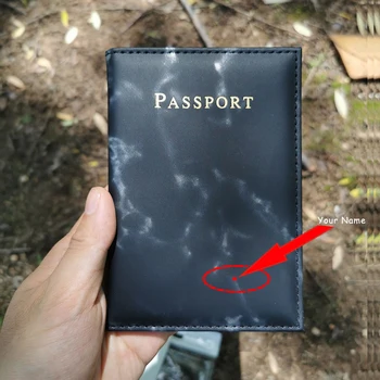 Numele personalizate de Moda Marmură Pașaport Acoperire Pu Piele Stil de Marmură ID-ul de Călătorie Pașaportul Titularului de Pachete de Portofel Geanta Genti
