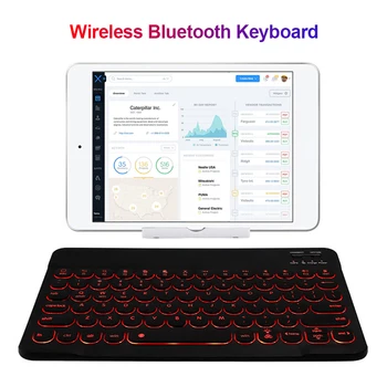 VODOOL Portabil de 10 inch, Bluetooth 3.0 Tastatură Reîncărcabilă Slim Wireless Rotund Tastelor Tastatura pentru iPad, Telefoane, Tablet PC Laptop