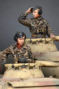 [tuskmodel] 1 35 scară de rășină de model cifre kit WW2 WSS Panzer Commander Set