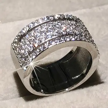 Design Original argint 925 Inele pentru Femei trupa de nunta set inel eternitate de angajament solid aniversare moda bijuterii
