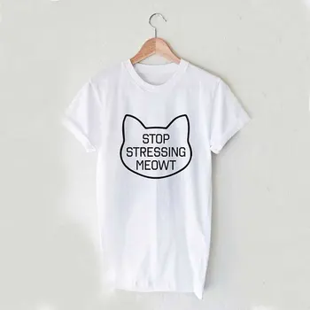 HARAJUKU Miau Fata Cat Neko Kawaii Drăguț Kitty Scrisoare de Imprimare T-Shirt Femei Amuzant Tumblr Grafic teuri hipster Topuri tricou tricouri