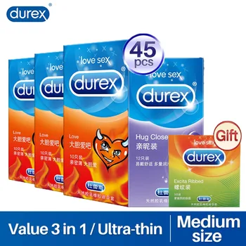 Durex Prezervative 32/45 Pc-uri Ultra Subțire de Lubrifiant Intarziere Ejaculare Jucarii Sexuale pentru Barbati Latex Natural Penis Sleeve Produse Intime