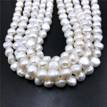 10-11mm AAA Naturale de apă Dulce Pearl Margele Perle Albe Baroc Pearl Gaură Mare Perle Margele Pentru a Face Bijuterii Colier 14 inch