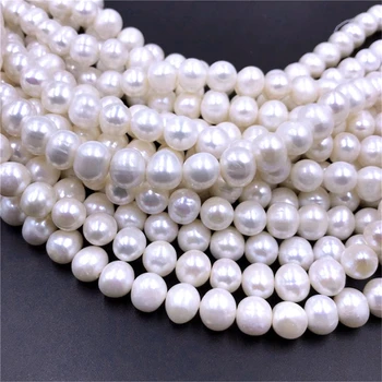 10-11mm AAA Naturale de apă Dulce Pearl Margele Perle Albe Baroc Pearl Gaură Mare Perle Margele Pentru a Face Bijuterii Colier 14 inch