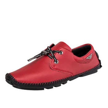 Roșu Mocasini Moda Barbati Pantofi Casual din Piele lucrate Manual de sex Masculin Mocasini Slip-on Confortabil Ușoare de Conducere Pantofi Plus Dimensiune